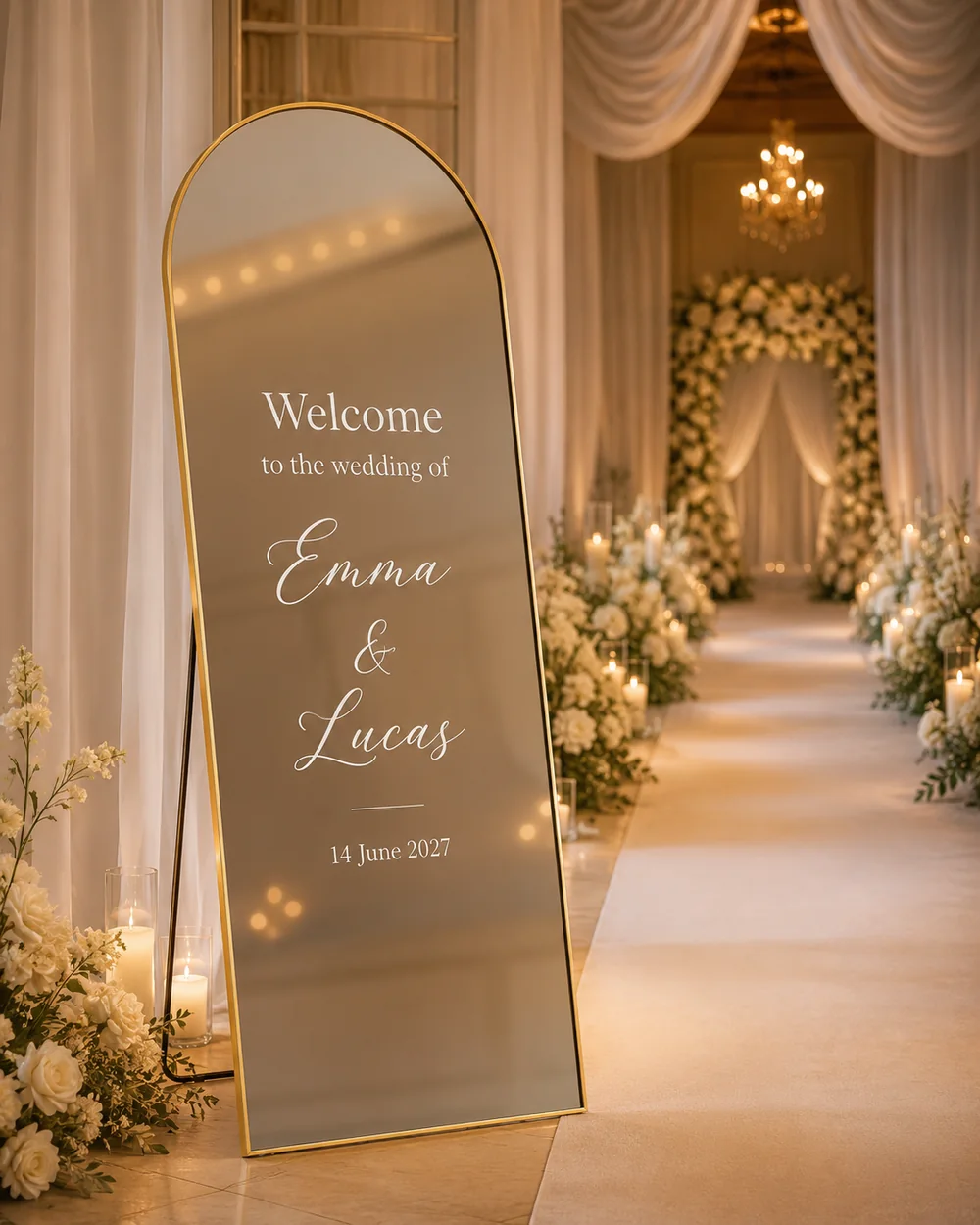 Gold 160 × 60 cm minimalistic mirror wedding preview
