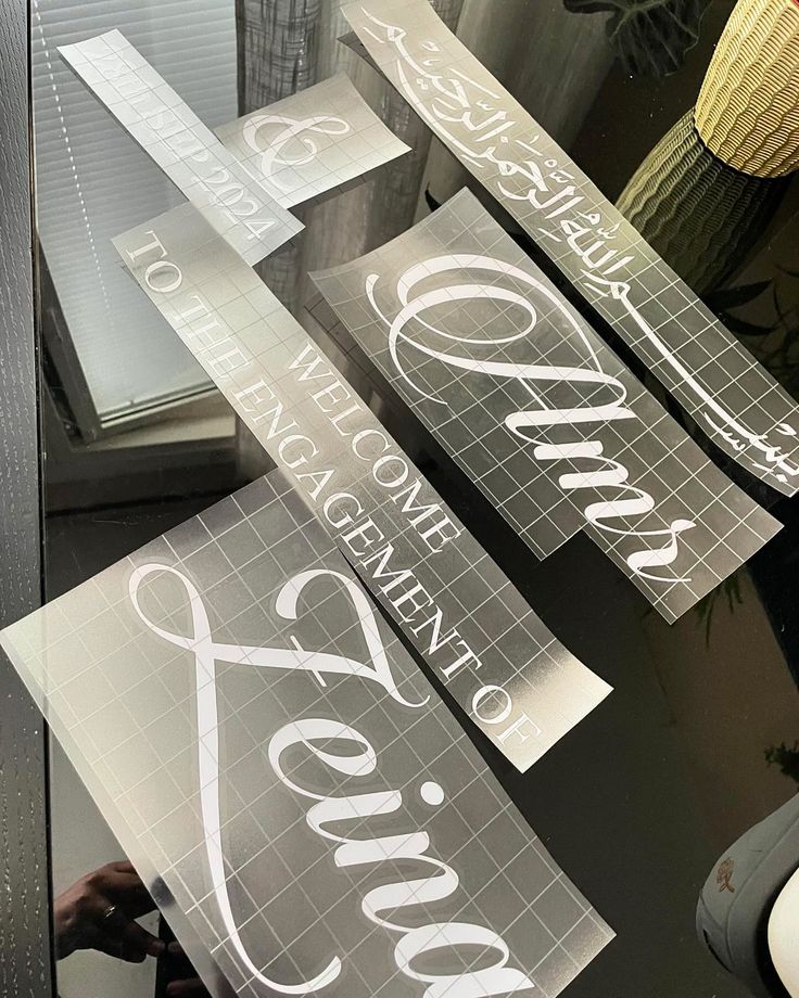 Script vinyl lettering examples